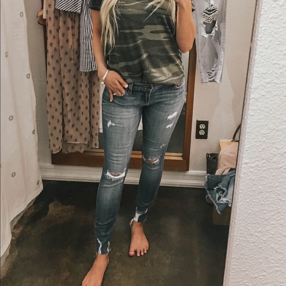 Pistola Distressed Mid Rise Skinny Jeans